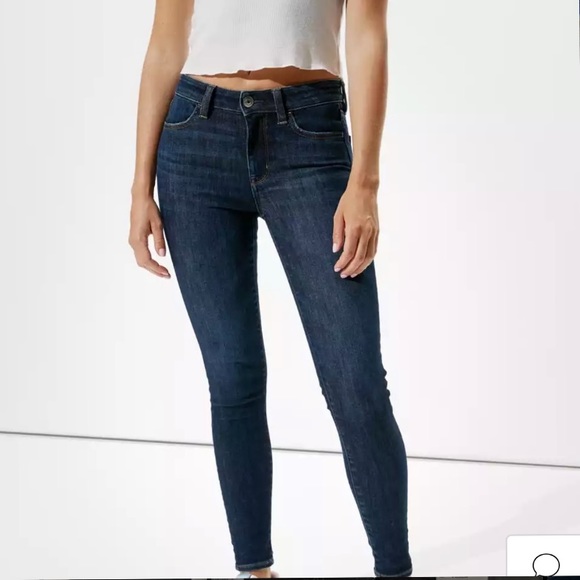 American Eagle Blue Denim Jegging Sz 4 - Picture 1 of 5